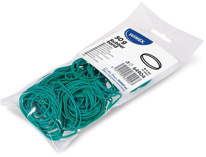 Wimex gumičky šíře 1 mm, průměr 4 cm, zelené - 50 g