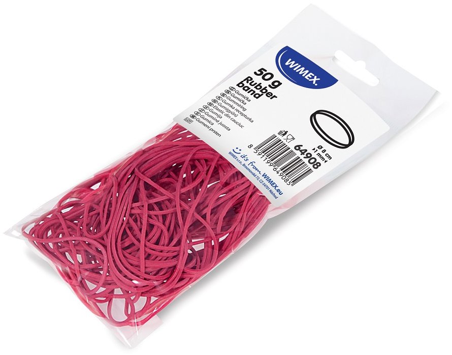 Wimex gumičky šíře 1 mm, průměr 8 cm, červené - 50 g