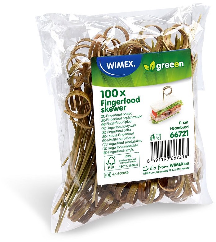 Wimex Bambusový fingerfood bodec Očko 11 cm, 100 ks