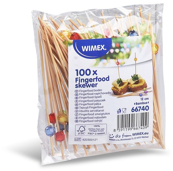 Wimex Bambusový fingerfood bodec Perla 12 cm, 100 ks