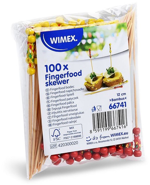 Wimex Bambusový fingerfood bodec Šňůrka 12, 100 ks