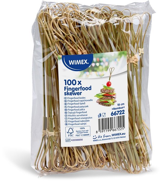 Wimex Bambusový fingerfood bodec Srdce 18 cm, 100 ks
