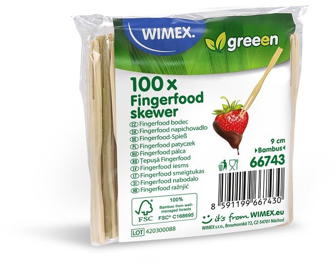 Wimex Bambusový fingerfood bodec Vidlička 9 cm, 100 ks