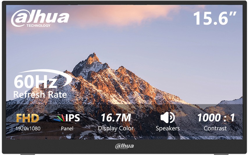Monitor Dahua PM16-F201PD s výjimečným rozlišením 3840 x 2160 pixelů a širokým úhlem záběru 178/178°