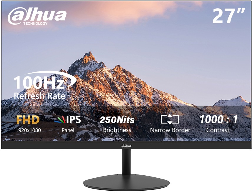 Monitor Dahua LM27-A201Y s 27 palcovou úhlopříčkou a Full HD rozlišením.