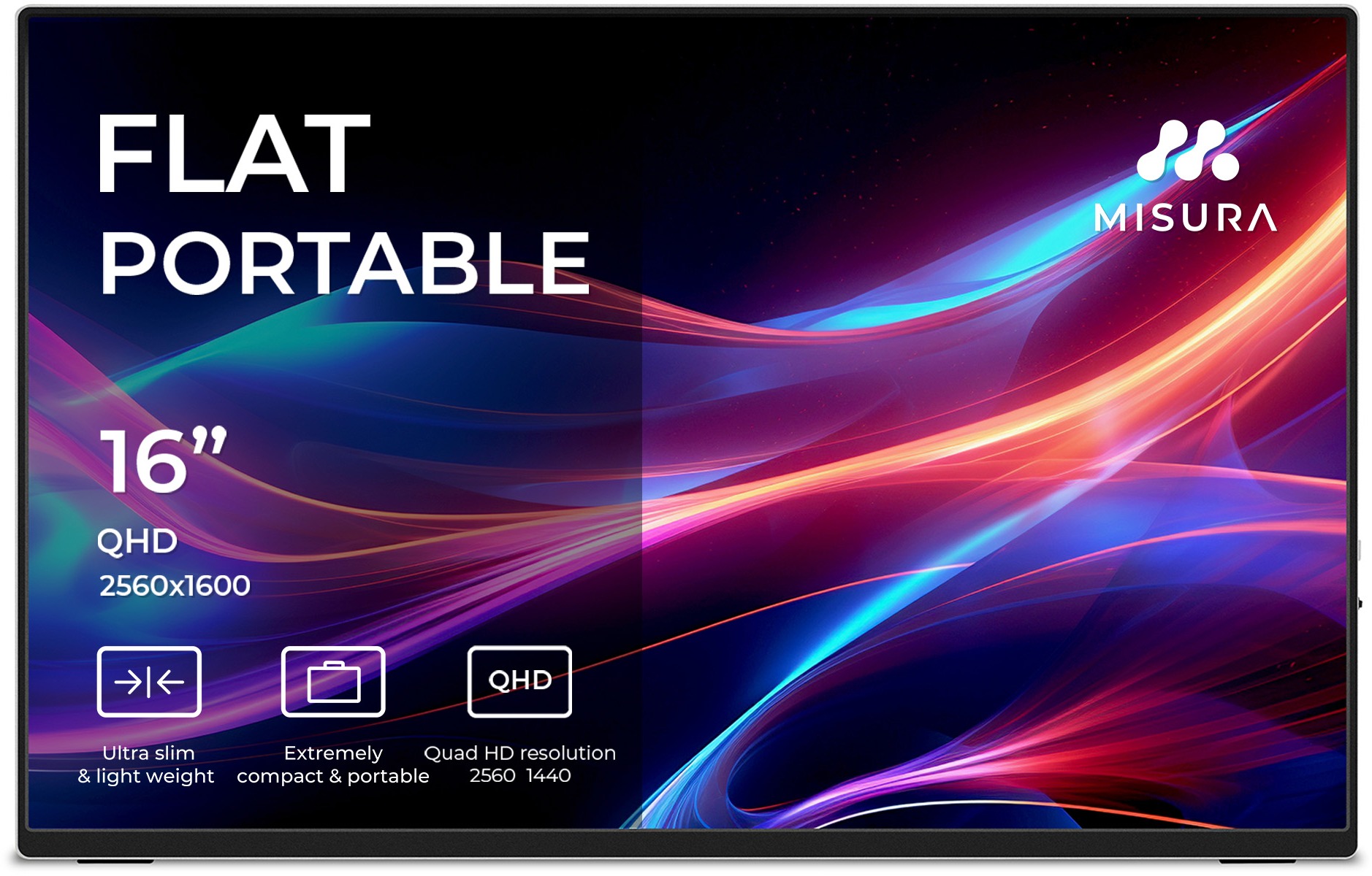 Monitor 16" MISURA M16 QHD s vysokým rozlišením a moderním designem