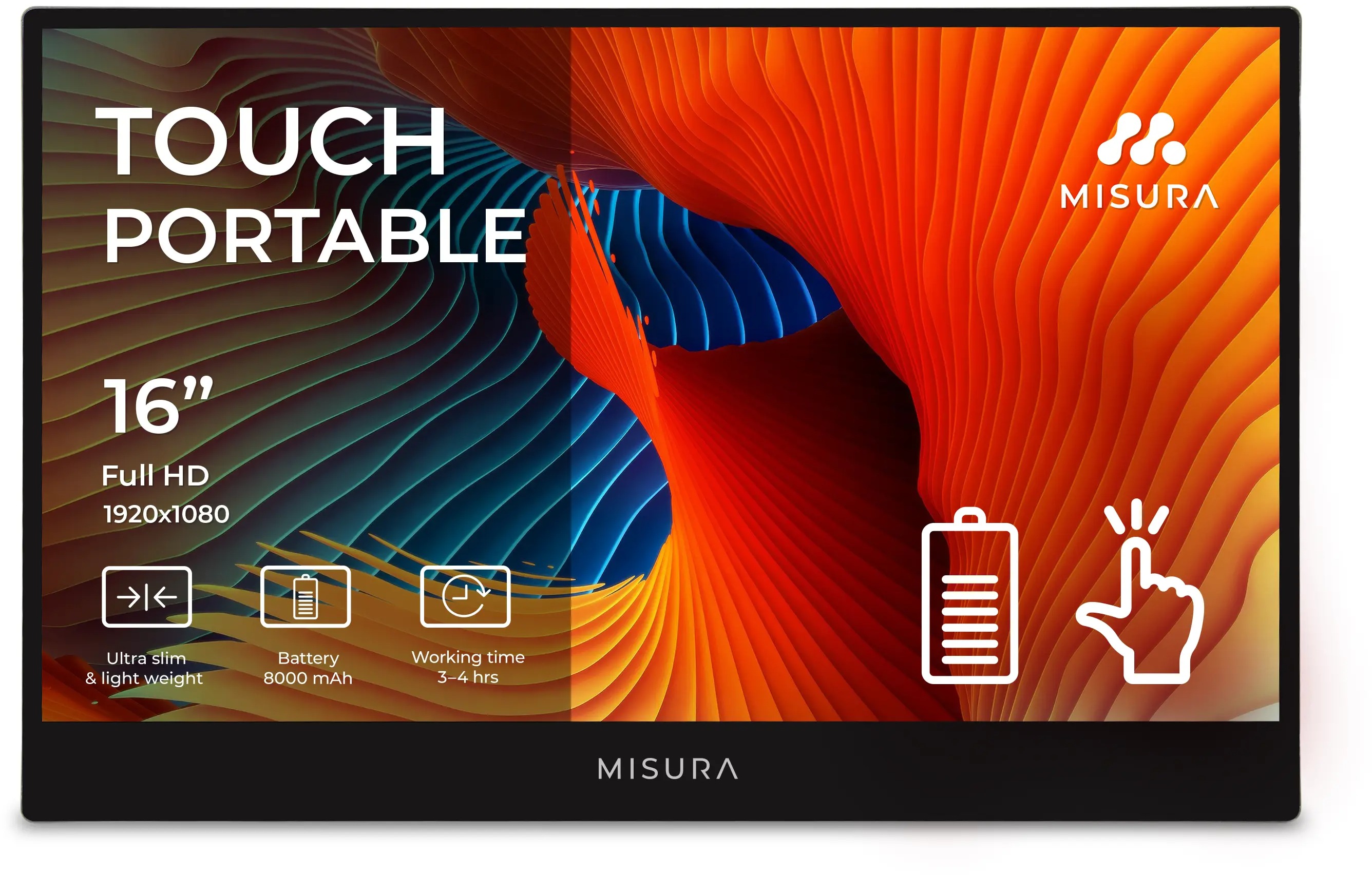 16 palcový monitor MISURA M16TB s Full HD rozlišením