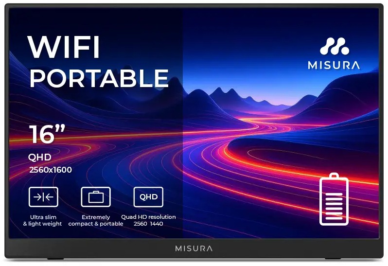 Monitor MISURA P160QHB WiFi s 16" úhlopříčkou