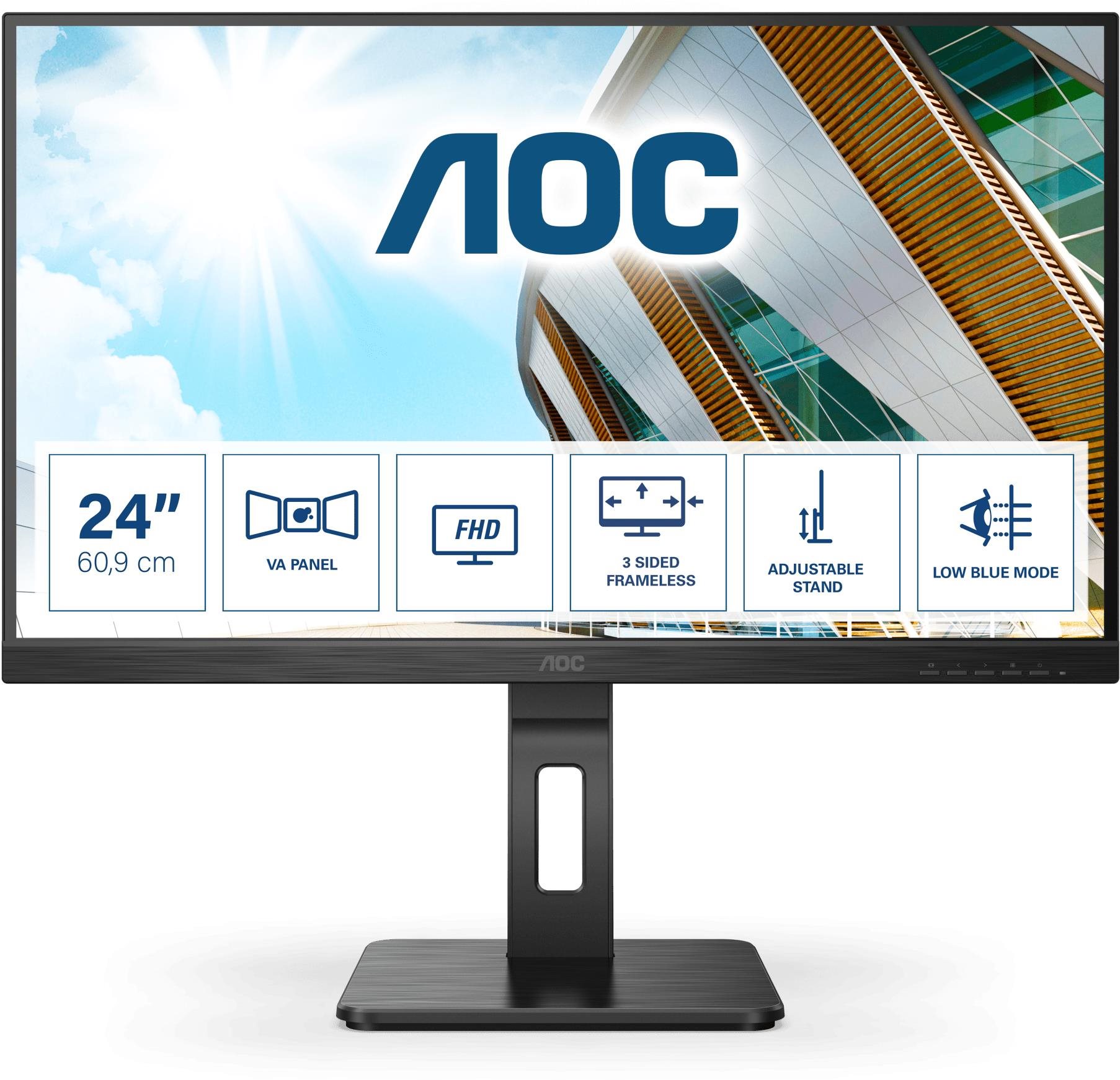 Monitor AOC 24P2QM s ergonomickým designem a Full HD rozlišením