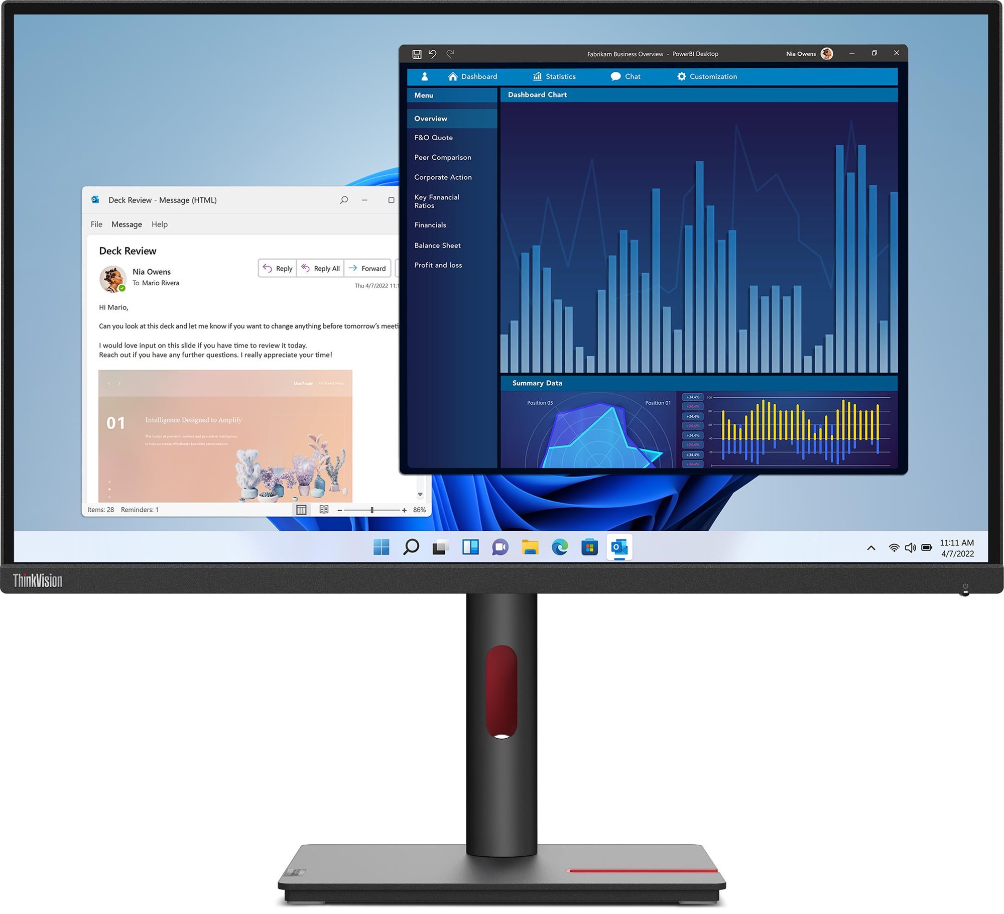 27" Lenovo ThinkVision T27p-30 monitor