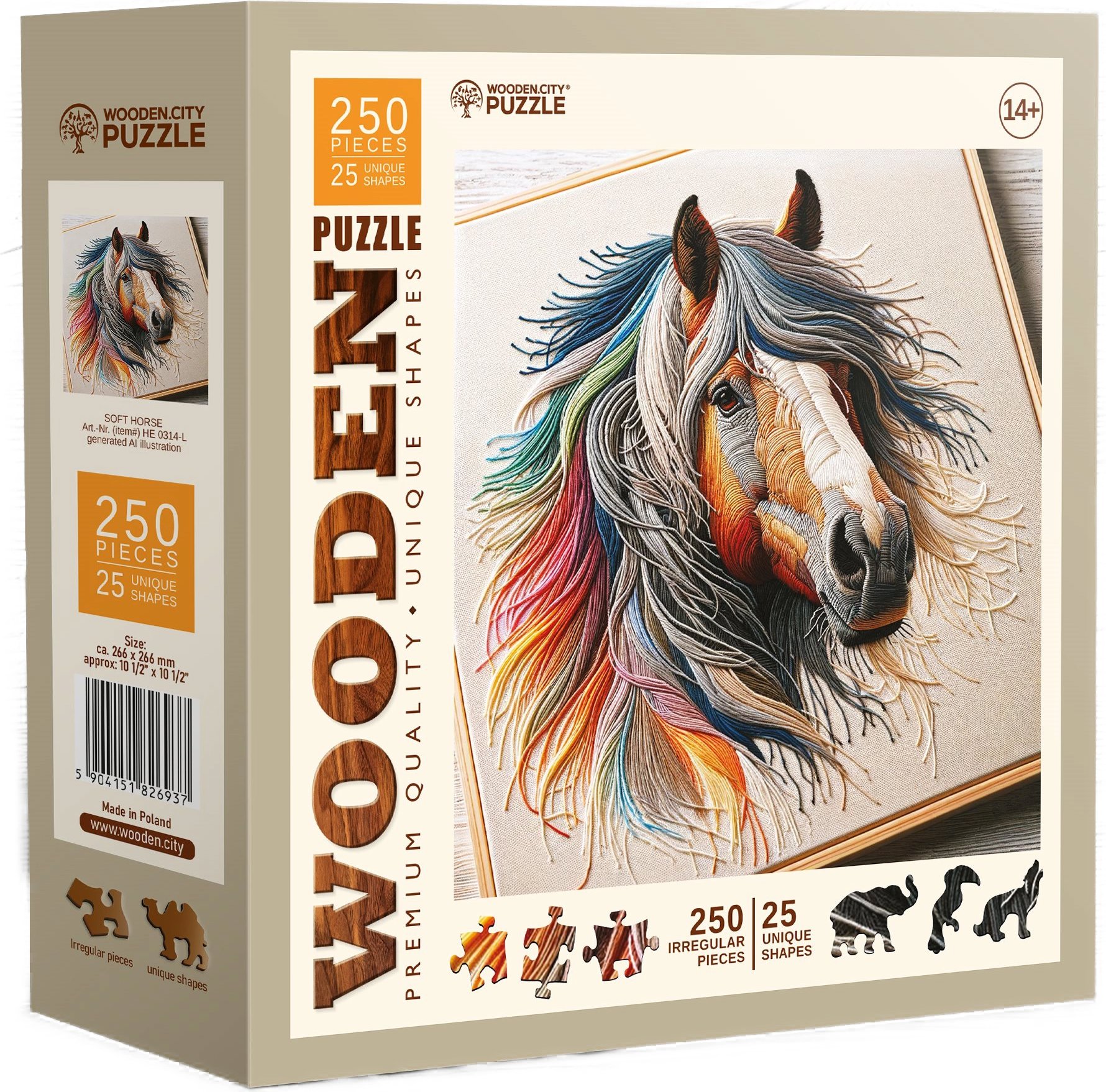 WOODEN CITY Dřevěné puzzle Jemný kůň 250 dílků