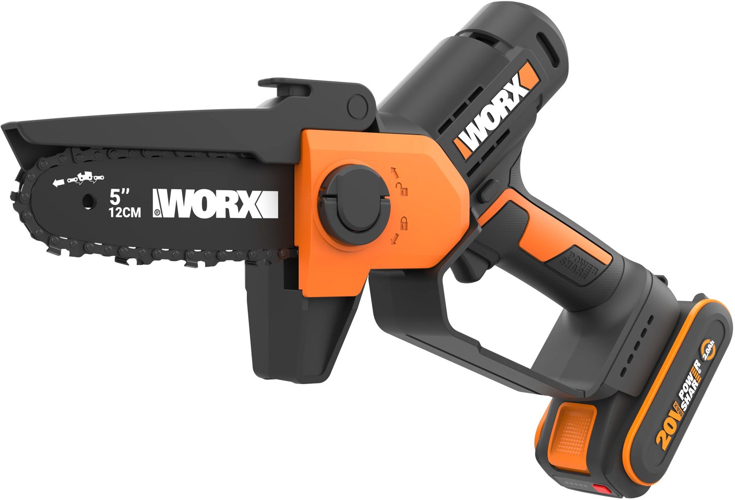 WORX Řetězová pila jednoruční AKU 20V WG326E (1 × 2,0 Ah AKU)