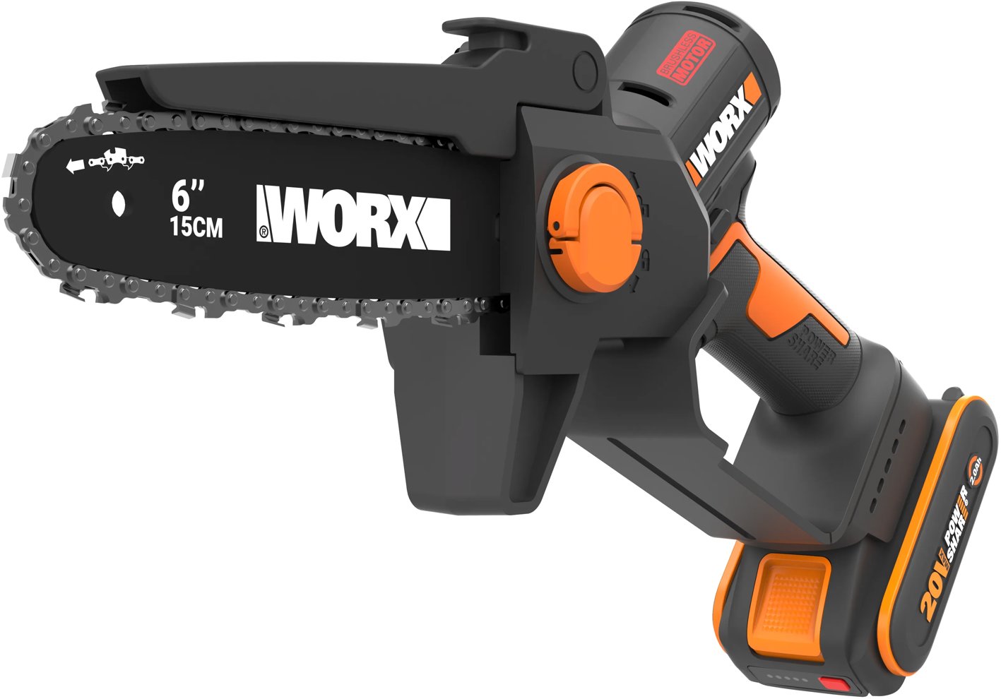 WORX Řetězová pila jednoruční AKU 20V WG327E (1 × 2,0 Ah AKU)