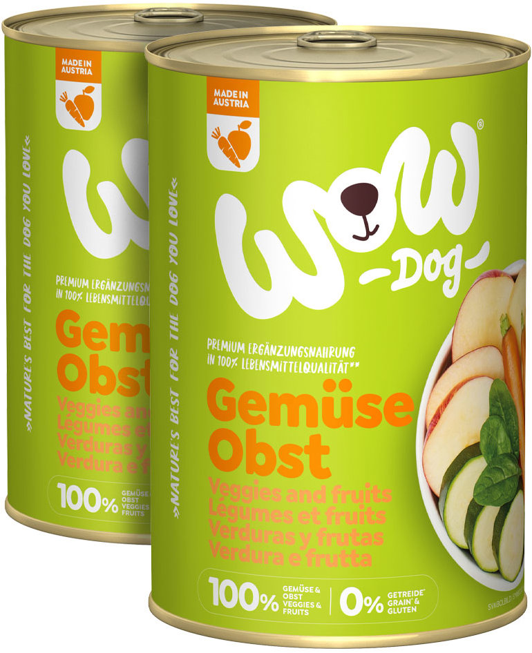 WOW konzerva PUR Zelenina a ovoce 2 × 400 g