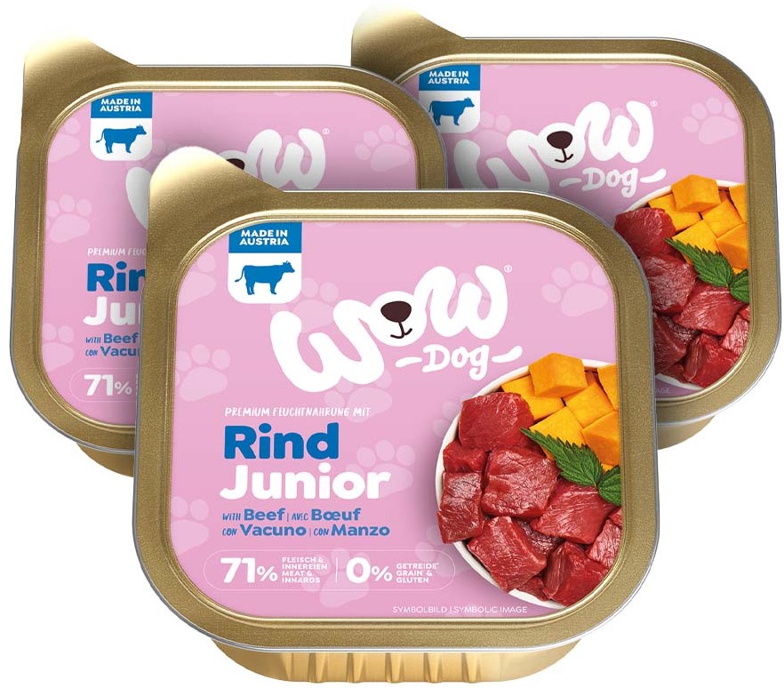 WOW paštika Hovězí s dýní Junior 3 × 150 g