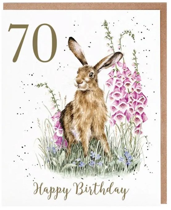 Wrendale Designs Narozeninové přání 70 Zajíc