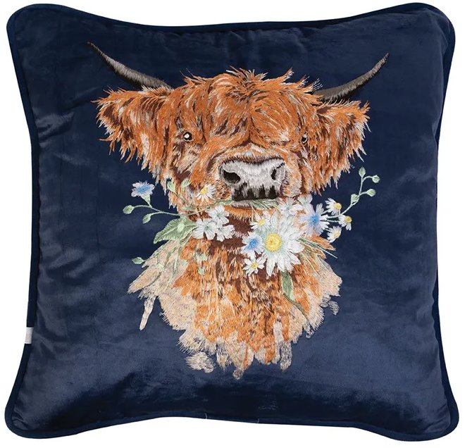 Wrendale Designs Vyšívaný polštář Kráva