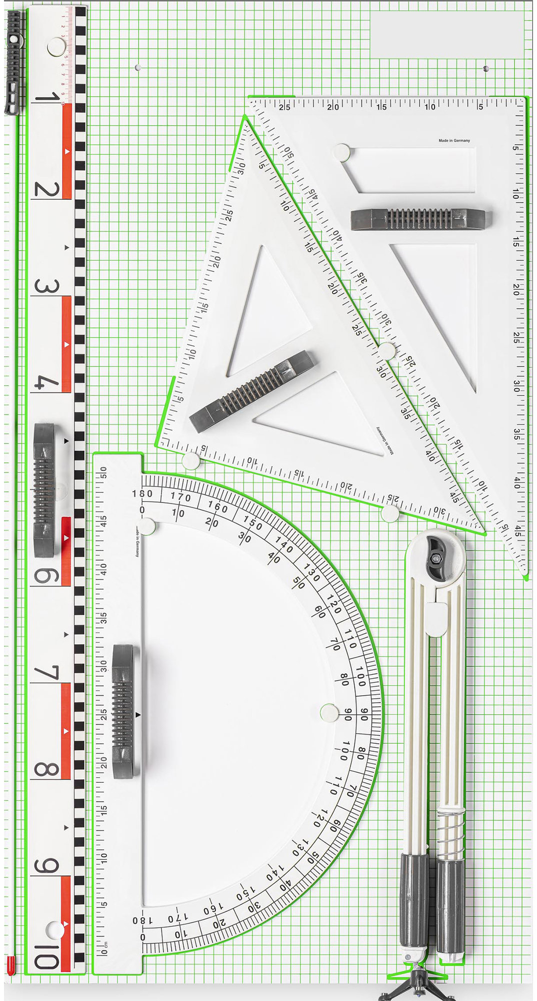 WISSNER sada magnetických rýsovacích pomůcek v bílé barvě