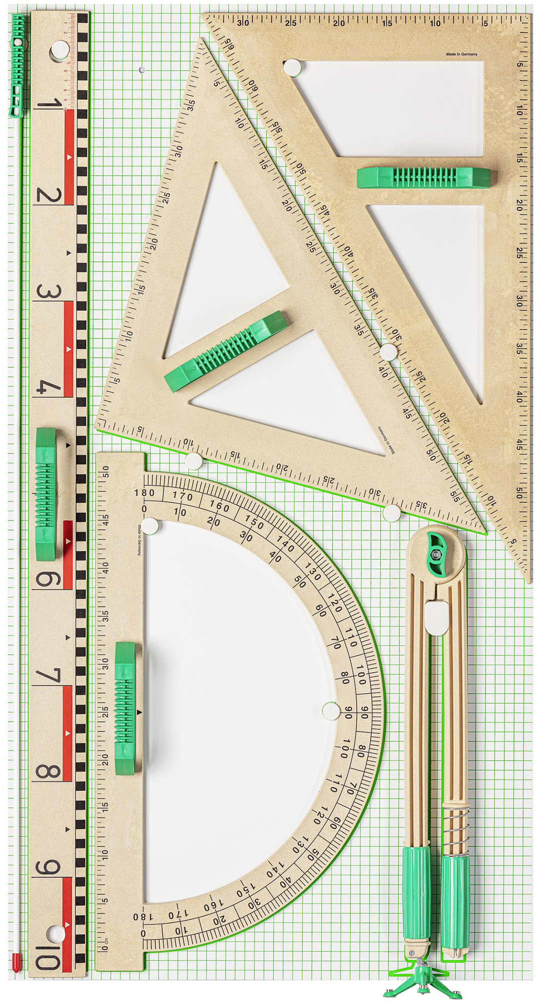 WISSNER sada magnetických tabulových rýsovacích pomůcek z dřeva
