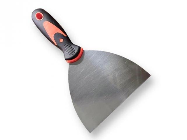 Alum Nerezová špachtle s gumovou, ergonomickou rukojetí 5”