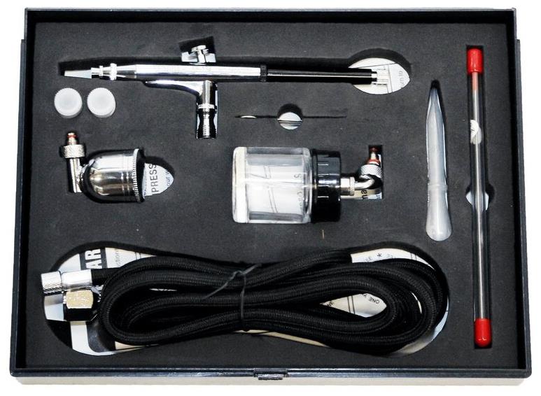 Siva Airbrush sada s rozprašovací tryskou 0,2 mm / 0,3 mm / 0,5 mm