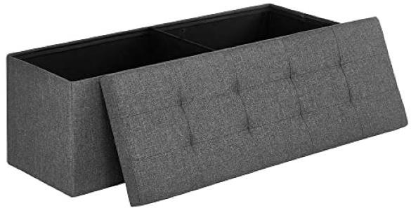 SONGMICS Lavice s úložným prostorem skládací 110 × 38 × 38 cm šedá