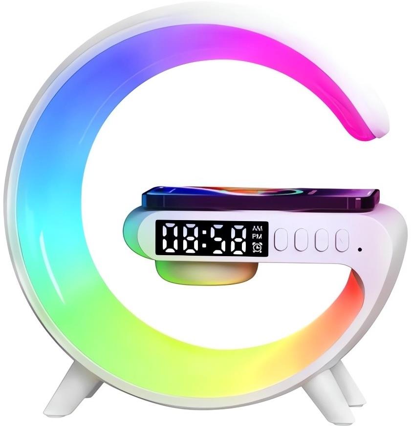 GGV 5093 Multifunkční RGB Chytrá LED noční lampa s 15 W QI nabíječkou a Bluetooth reproduktorem