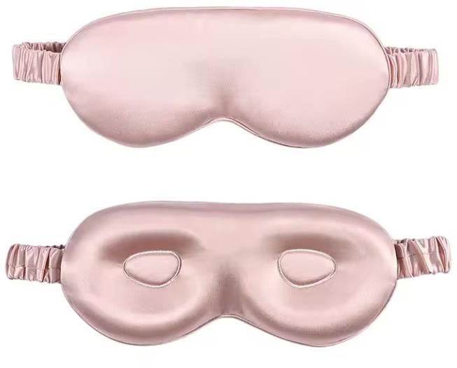UVtech Hedvábná 3D maska na spaní H-2, růžová