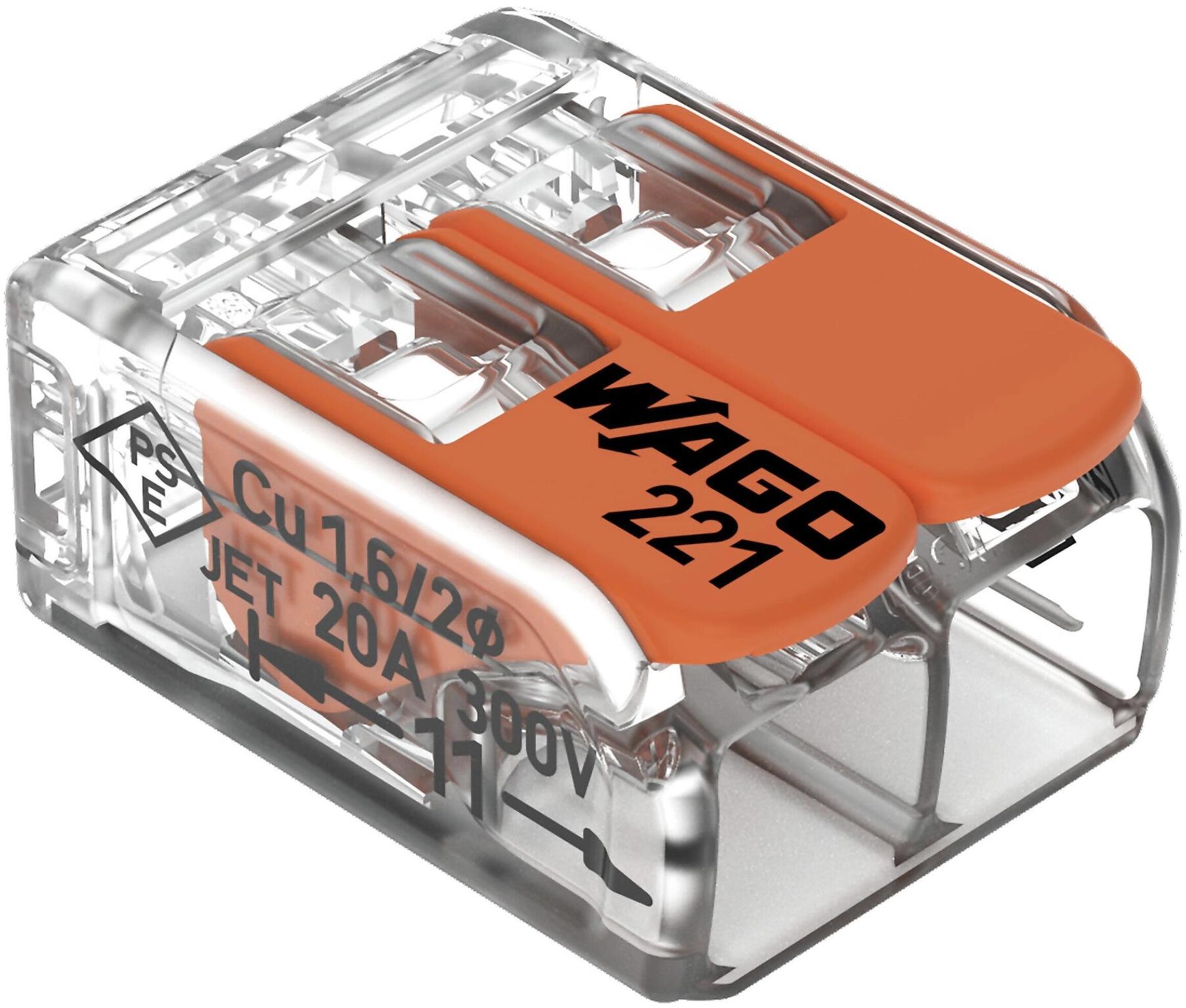 Ideal Box Svorky Wago 221-412 2 × 4 s páčkou 100 ks