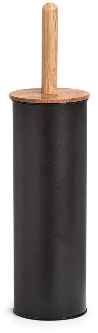 ZELLER WC Štětka černá, kovová, bambusová 10 × 39 cm