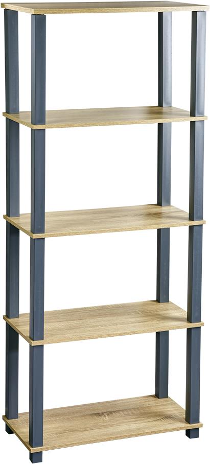 Regál policový Blue 5 polic, plast, MDF, 60 × 147 × 29 cm