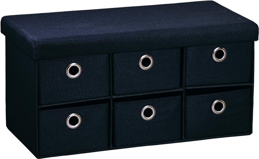 KESPER Lavice se sedákem a úložnými boxy, černá 76 × 38 × 38 cm