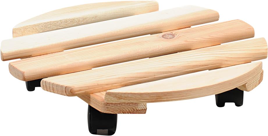 KESPER Podstavec pod květináč pojízdný kulatý, dřevo borovice, průměr 35 cm