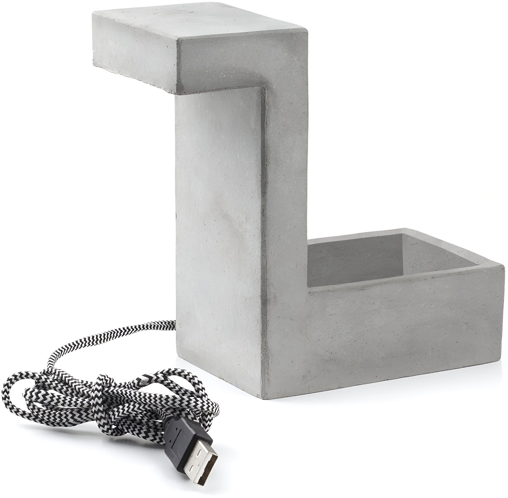 Excellent Betonová stolní LED lampa s květináčem