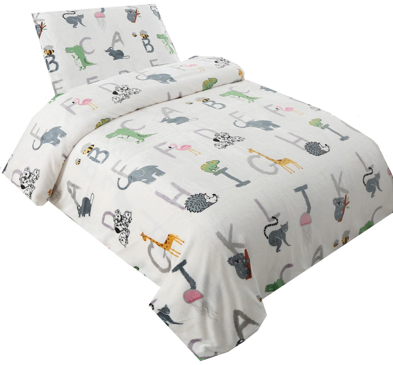 Jahu Povlečení mikrovlákno 140 × 200 + 70 × 90 cm – Písmenka abeceda