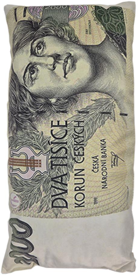 4sleep Dekorační polštář bankovka 2000 kč 28 × 53 cm