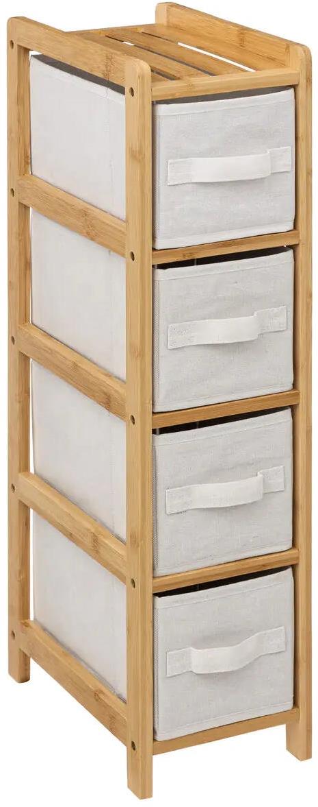 Bambusový regál Tidy s 4 textilními košíky