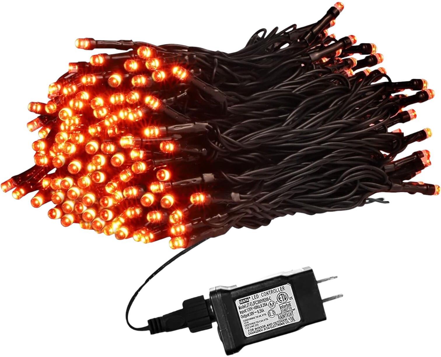 Venkovní řetěz 10 m 100 LED, červený, 8 programů
