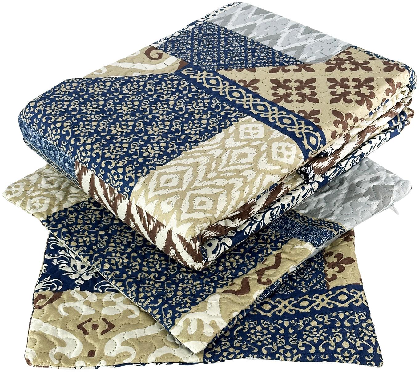 Euromat Přehoz na postel 220 × 240 + 2× 40 × 40 cm - Tavira patchwork