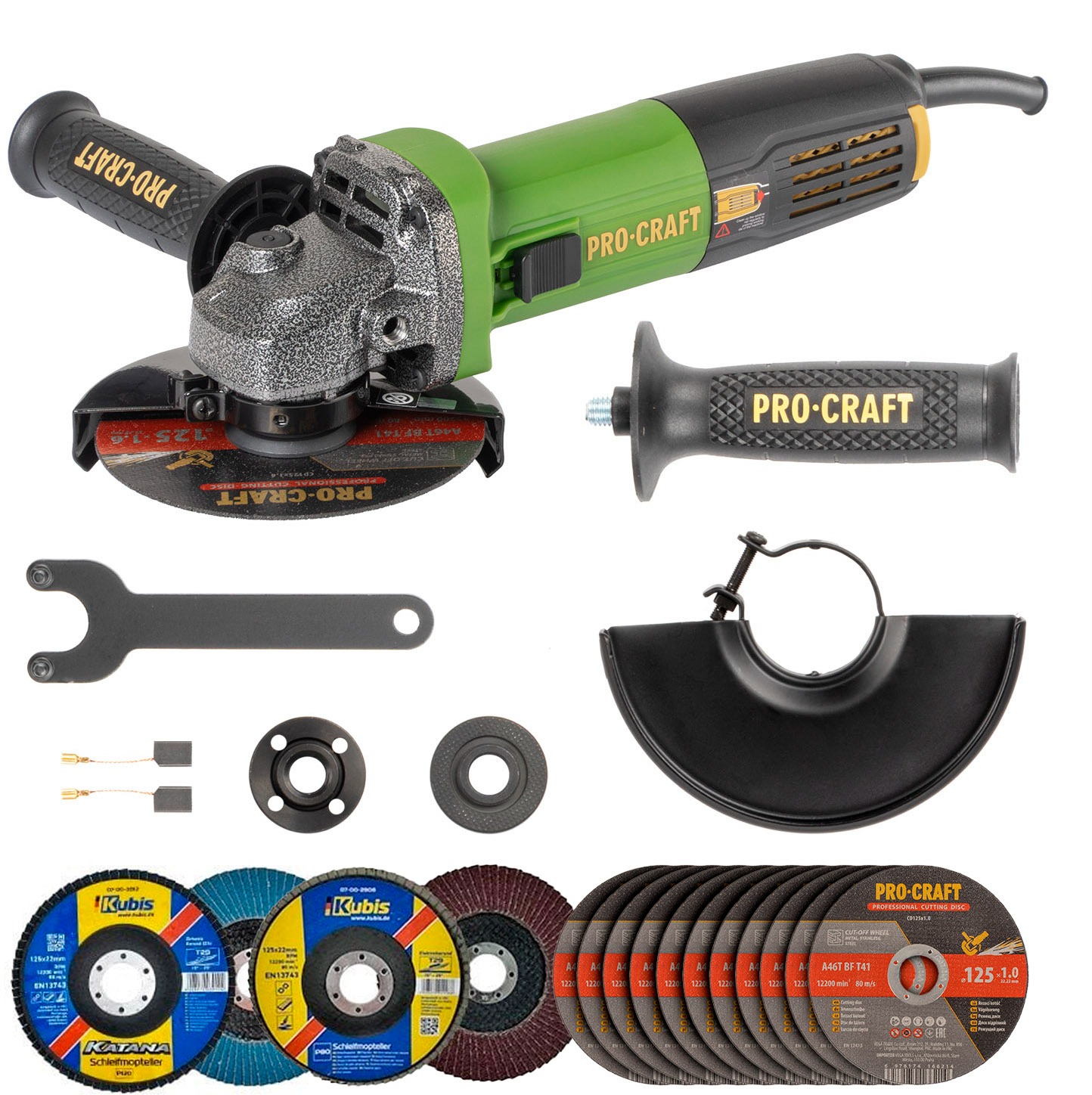 PROCRAFT Bruska úhlová 125 mm 850W, s příslušentsvím PW1050