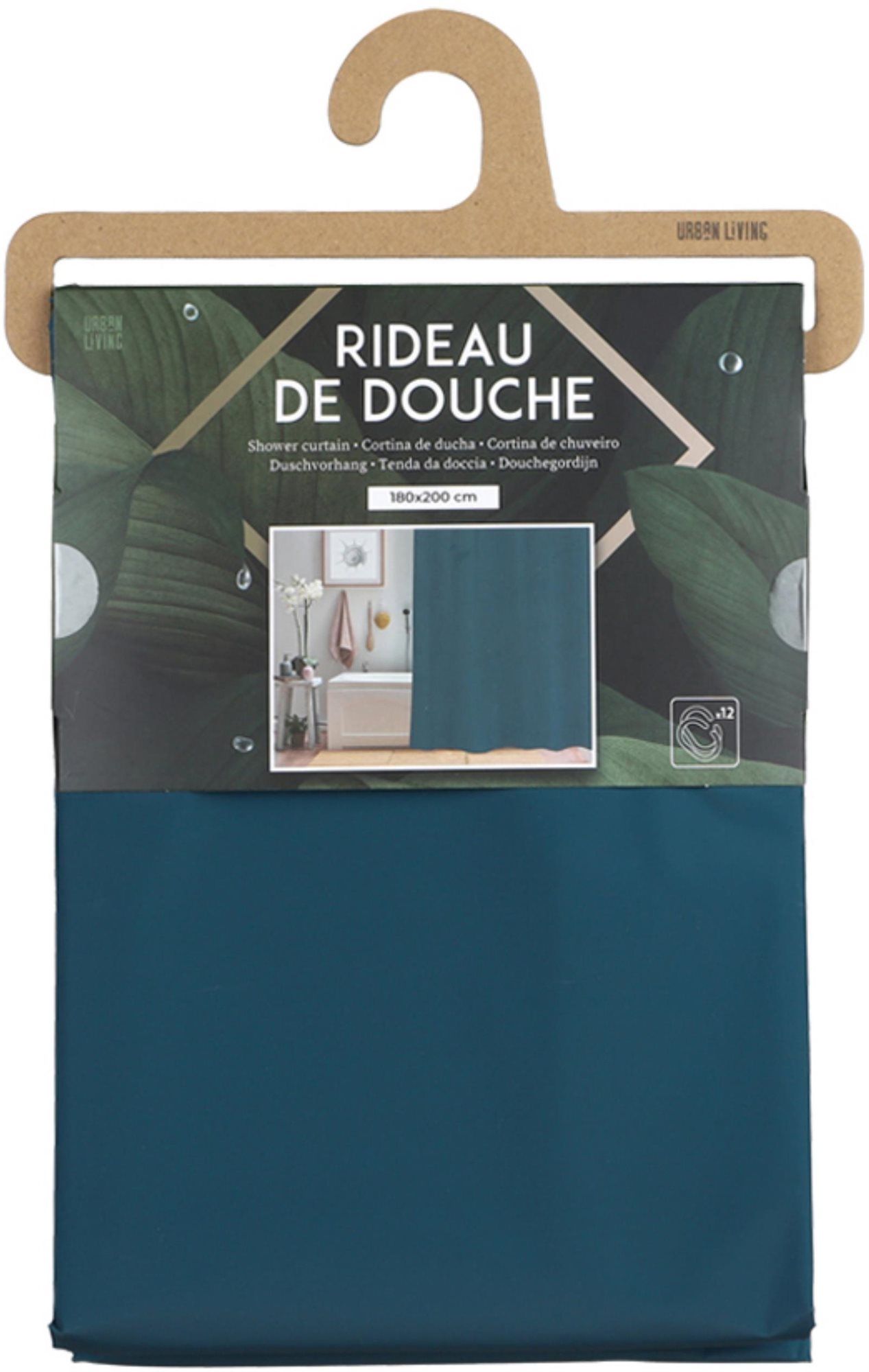 DOCHTMANN Sprchový závěs PVC 180 × 200 cm modrý