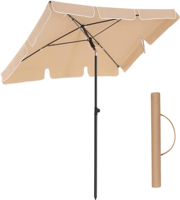 Houseland Zahradní slunečník s ochranným obalem Royal 200 × 125 cm, béžový