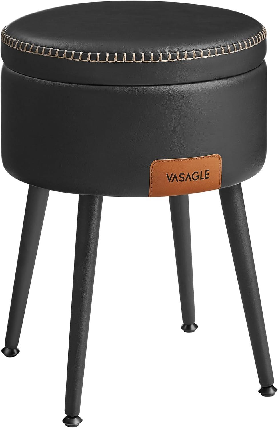 Houseland Taburet s úložným prostorem VASAGLE EDGAR, černý