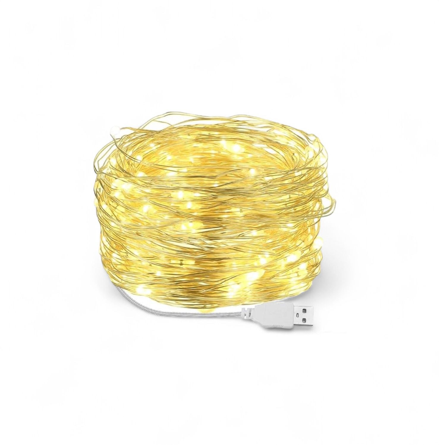 Vnitřní USB mikro řetěz 5 m 50 led - teplá bílá