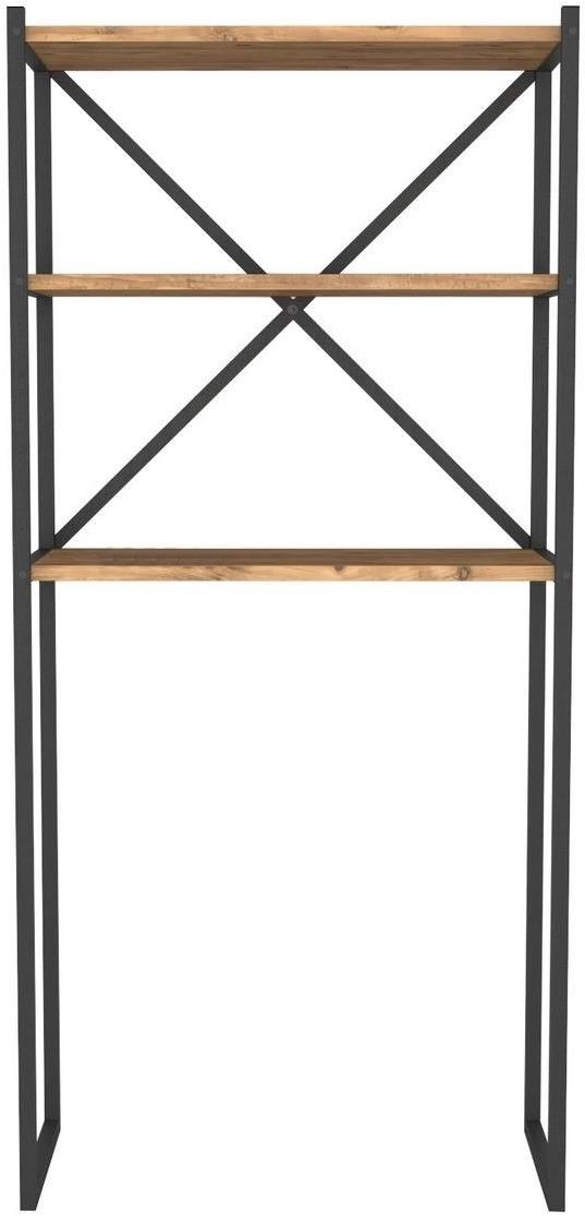 Regál nad pračku EKSPERT z borovice v černé barvě