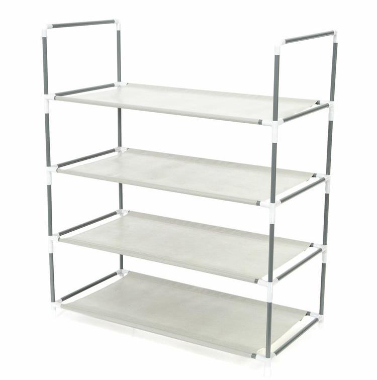 Compactor Salome Čtyřpatrový botník, 12 párů bot, plast 58,5 × 29,5 × 70,5 cm