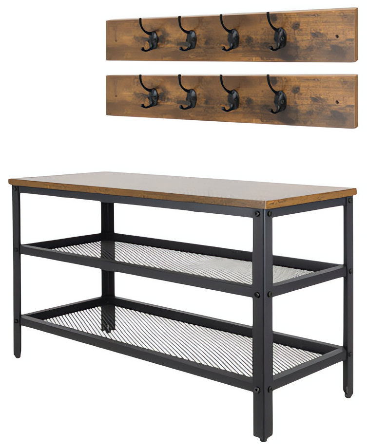 Regál na boty s lavicí a věšákem 73 cm od Ruhhy