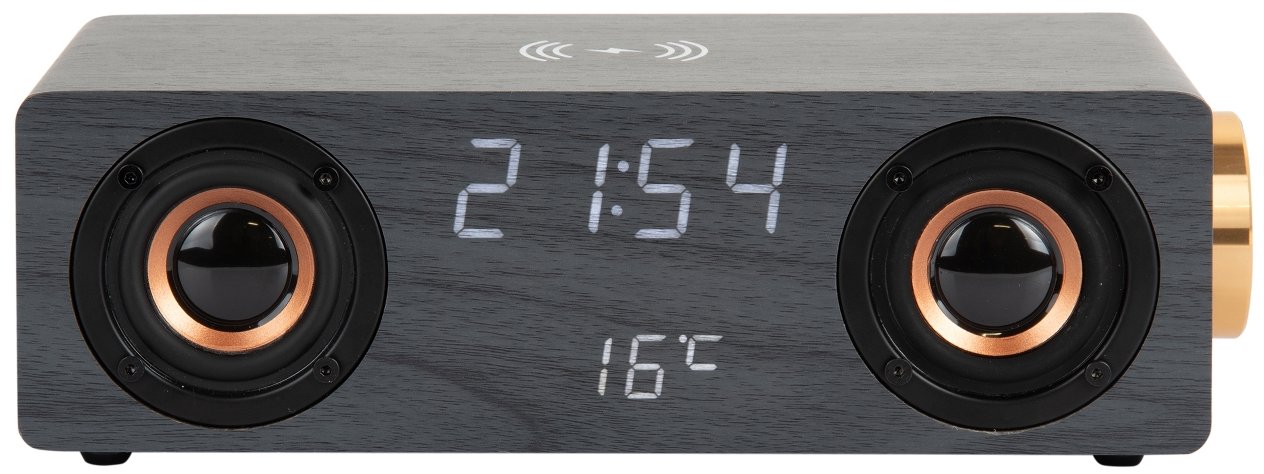 Karlsson 6059BK s nabíječkou smartphonů a Bluetooth reproduktorem, černý