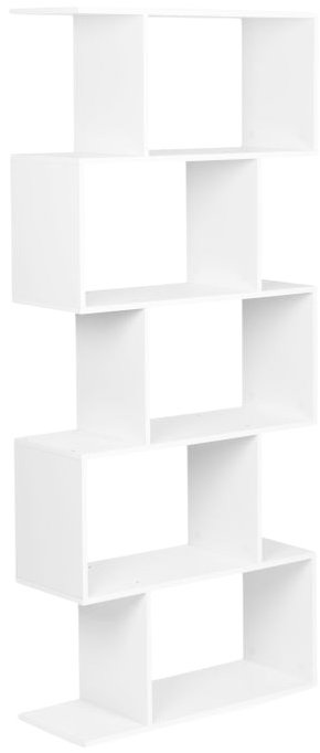 Stojací regál ModernHome CH230817 s 5 policemi v bílé barvě