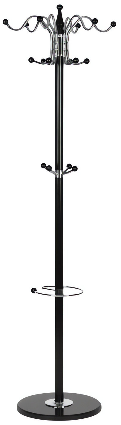 ModernHome VKY-6301 Stojanový věšák na oblečení, 16 háčků, 172 cm, černý
